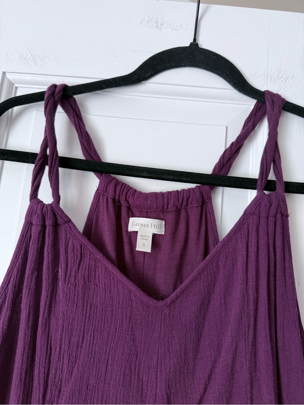 Garnet Hill Plum Maxi Dress with Double Shoulder Straps Size Small EUC - Picture 2 of 3